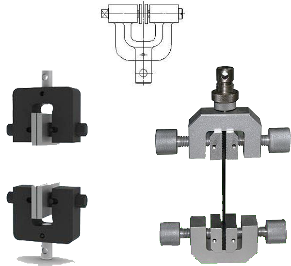 對夾式拉伸夾具實(shí)物及結(jié)構(gòu)圖展示